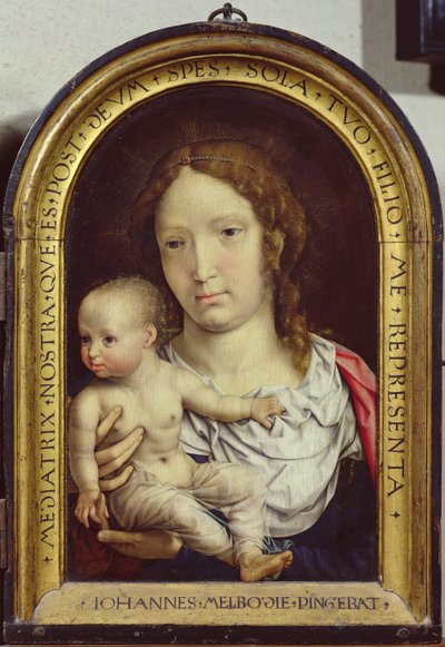 Il dittico Carondelet: pannello destro raffigurante la Vergine e il Bambino, 1517 da Jan Gossaert